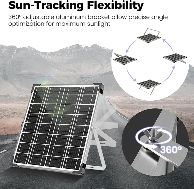 Solar Panel Kit 20W 12V, Solar Battery Trickle Charger Maintainer, Waterproof Solar Panel + Upgrade