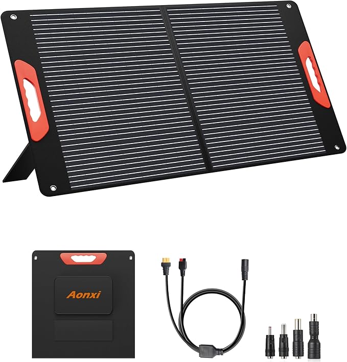120W Portable Solar Panels for Power Station, 120 Watt ETFE Monocrystalline Foldable 20V DC Output
