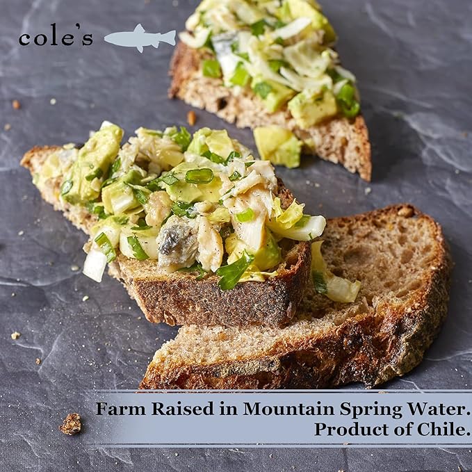 COLE?™S - Smoked Trout Fillet with Extra Virgin Olive Oil | 3.2oz Hand-Packed Canned Fish | High in