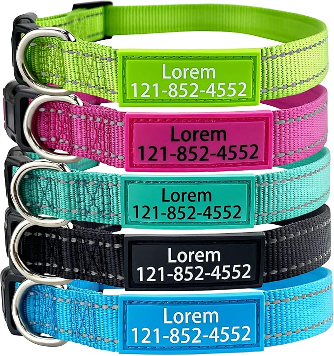 Personalized Dog Collar, Custom ID Collar Reflective Nylon Collar with Pet Name and Phone Number 4