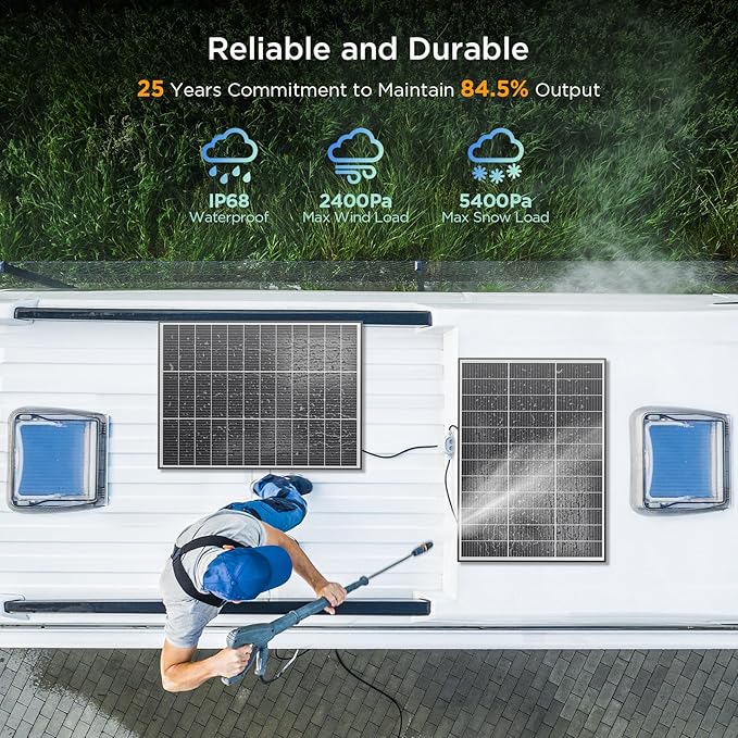 N-Type 16BB 400 Watt Solar Panel, 4Pcs Compact 12V 100W Solar Panel, 25% High Efficiency