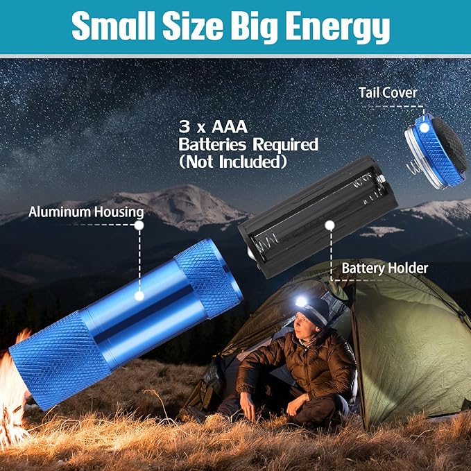 VIHOSE 48 Pcs Mini Flashlights Bulk, Bright Aluminum Handheld Flash Light with Lanyard, Small LED