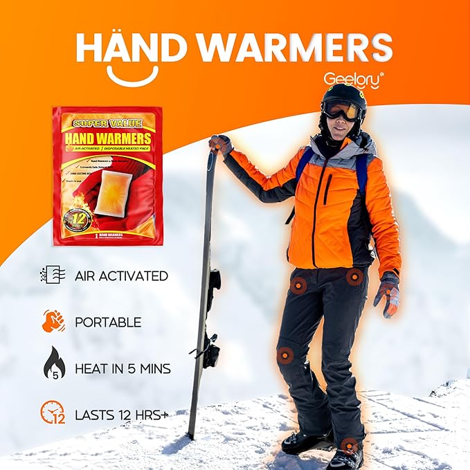Hand Warmers Disposable 500/375/240/125/90/55/30 Pcs, Long-Lasting Up to 12 Hours for Warm Body