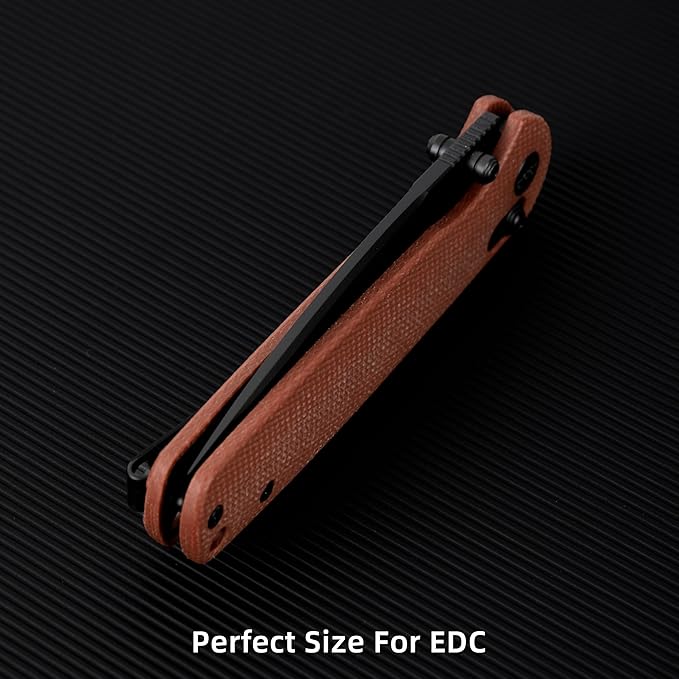 Folding Pocket Knife, 3.23" 14C28N Blade EDC Knife with Clip and Crossbar Lock, Small Pocket Knife