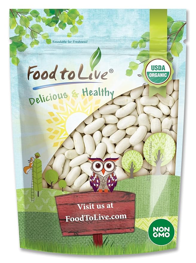 Food to Live Organic Cannellini Beans, 5 Pounds ??Non-GMO, Dried White Kidney Beans, Sproutable