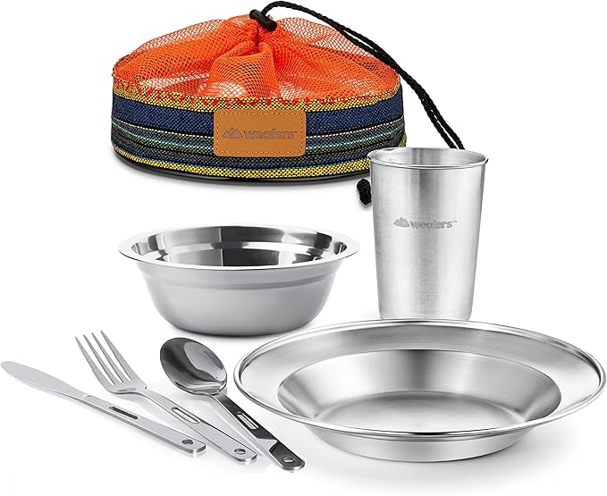 Unique Complete Messware Kit Polished Stainless Steel Dishes Set| Tableware| Dinnerware| Camping|