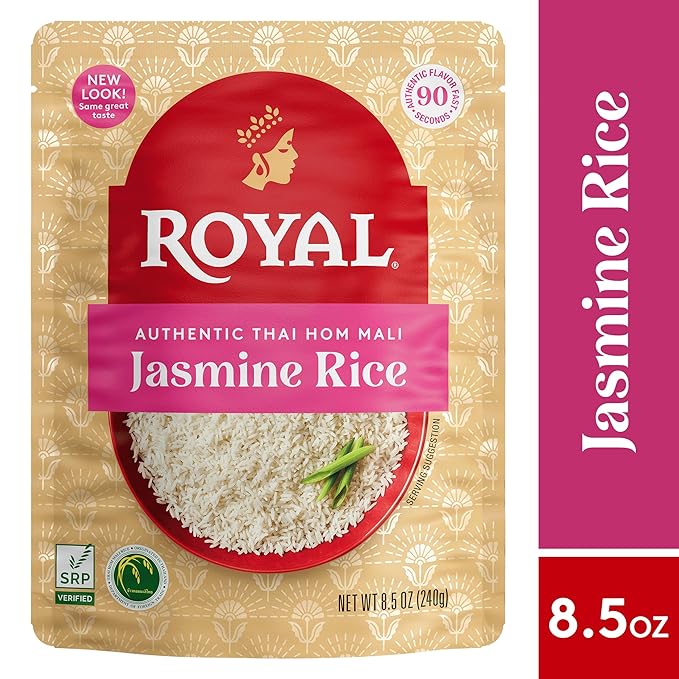 Royal Ready to Heat White Jasmine Rice (8.5oz, Pack of 6)