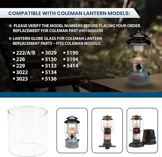American Mantle Lantern Globe Replacement | 3.22"x3.22"x3.33" Clear Borosilicate Glass | Fits
