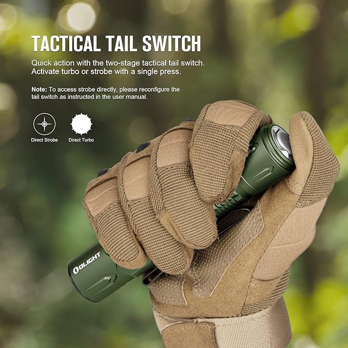OLIGHT Warrior 3S 2300 Lumens Rechargeable Tactical Flashlight, Compact Dual-Switches LED Bright