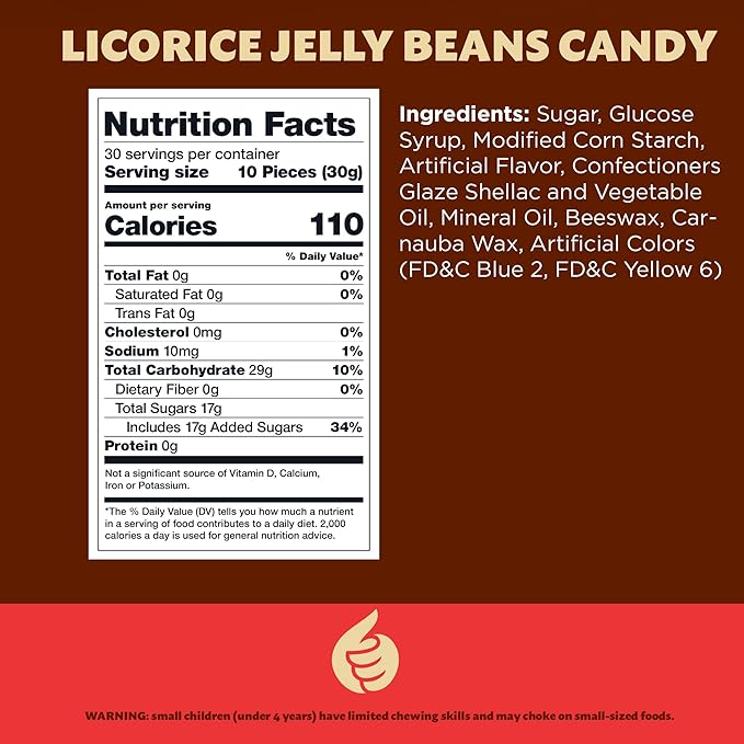 Black Licorice Jelly Beans | 2-Pound Pack | Old-Fashioned Candy