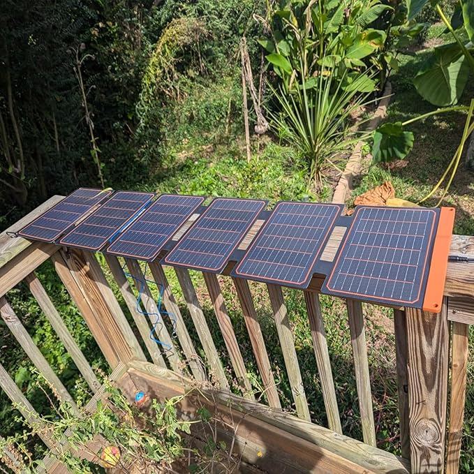 FlexSolar 60W Foldable Solar Panel, Portable Solar Charger with USB-C/USB-A QC3.0/DC 20-28V Port