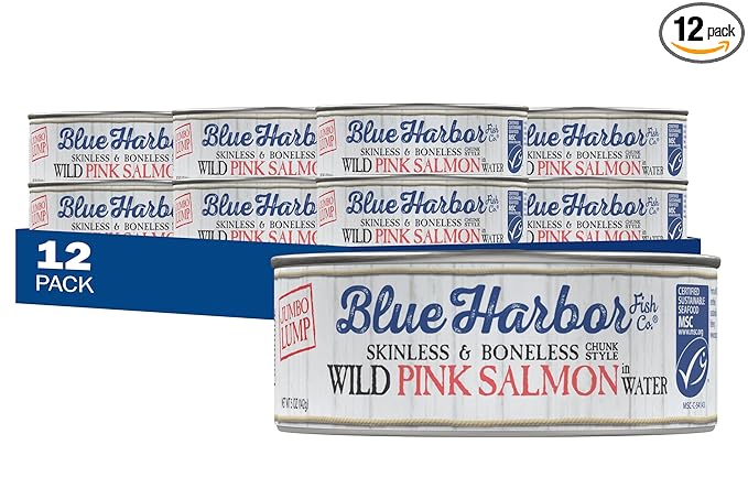 Blue Harbor Fish Co. Wild Pink Salmon in Water with Sea Salt - 5 oz Can (Pack of 12)