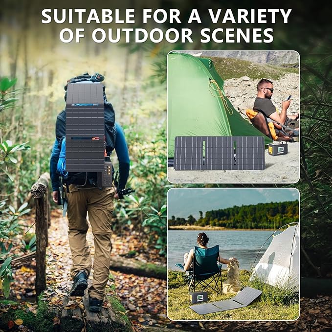 HOWEASY 88.8Wh Solar Generator, Portable Power Station with 30W Solar Panel, 150W Peak Power Bank