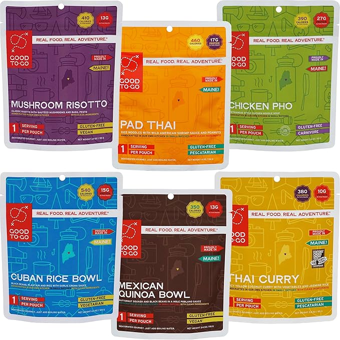 GOOD TO-GO Food Kit Assortments | Camping Food, Backpacking Food | Just Add Water Meals