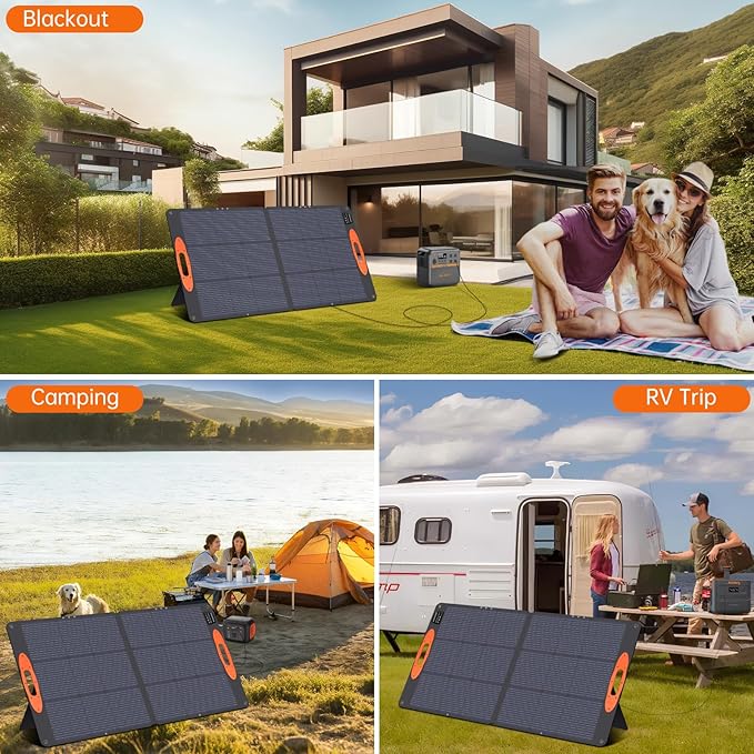 N-Type 16BB 110W Portable Solar Panel for EF/Jackery/Bluetti/Anker Power Station, 25% High