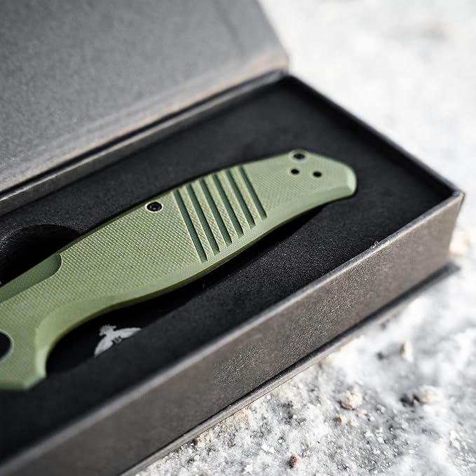 D2 Pocket Knife For Men | Tactical EDC Knife With Case 3.75" D2 Knife Steel Flipper Mens Work