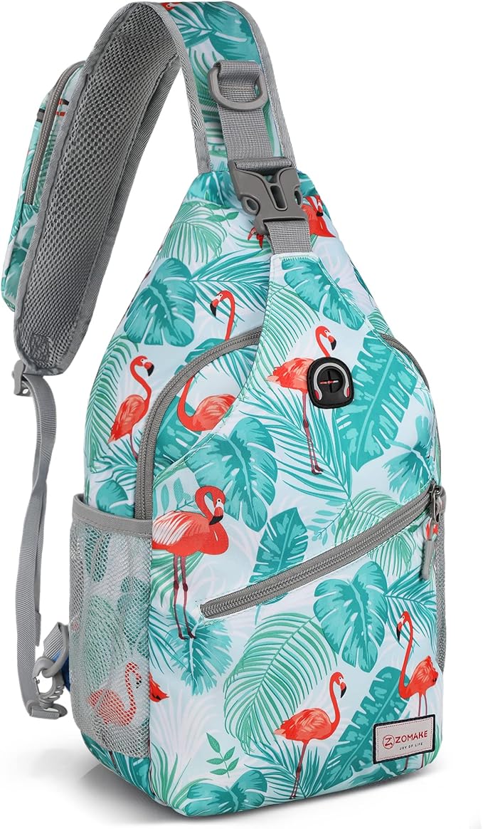 ZOMAKE Sling Bag,Small Crossbody Sling Backpack,Water Resistant Shoulder Daypack for Travel,Anti
