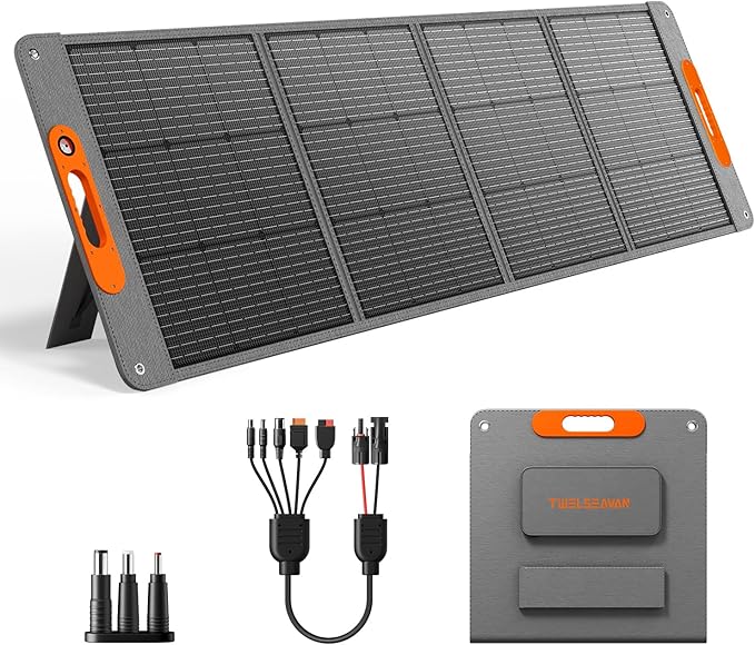 200W Portable Solar Panel for Power Station, 24% High Efficiency ETFE Foldable Solar Panel Charger