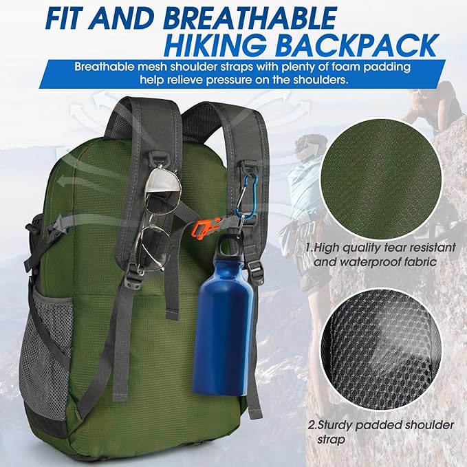 IGOLUMON Hiking Backpack 40L Packable Lightweight Camping Backpack Men Women Waterproof Hiking