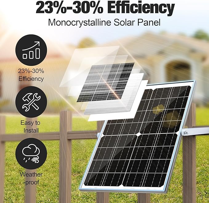 SOLPERK 25W 12V Solar Battery Charger, Waterpoof Solar Panel Kit with Energy Saving Controller for