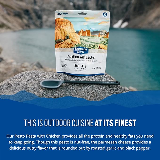 Backpacker's Pantry Pesto Pasta with Chicken | Freeze Dried Backpacking & Camping Food, 6 Count