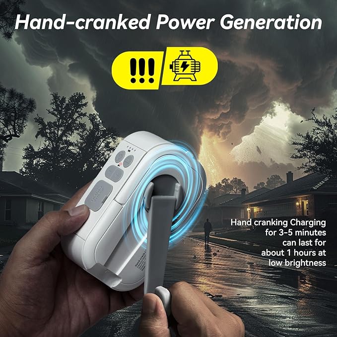 Camping Lantern,6400mAh LED Lantern Rechargeable,with 4 Light Modes,1000LM Tent Light & Hand-Crank
