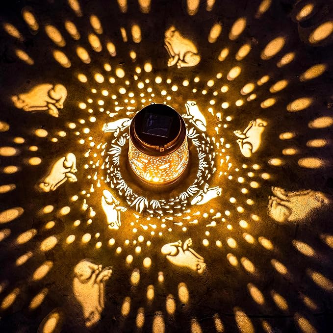 Frog Solar Lanterns Outdoor Waterproof Hanging Solar Lights Frog Gifts for Women Men Metal