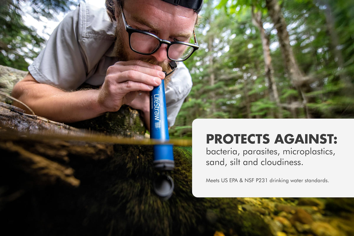 LifeStraw Personal — Water Filter for Hiking, Camping, Travel, and Emergency Preparedness, 4 Pack