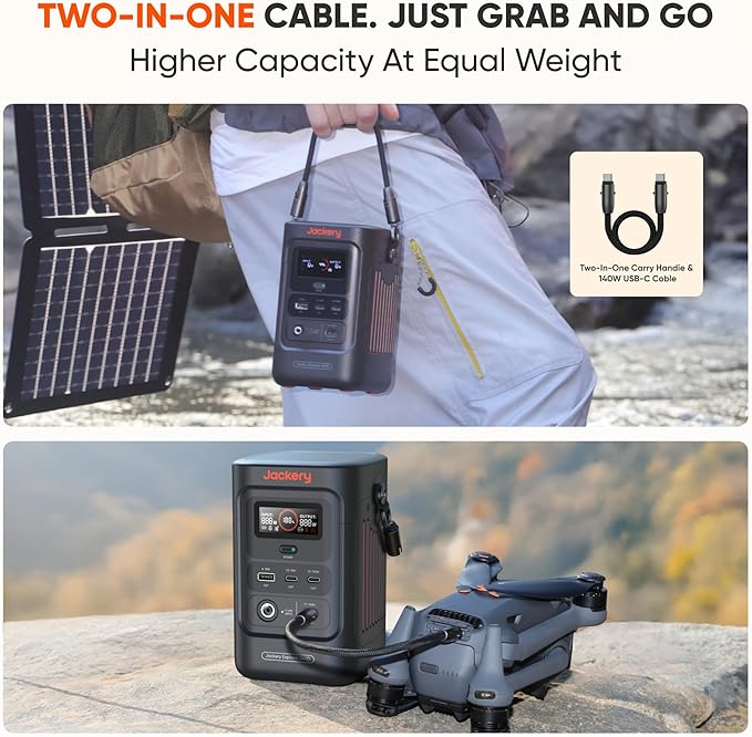 Jackery Explorer 240D Power Bank, 256Wh LiFePO4 Battery Portable Power Station, 200W DC Output