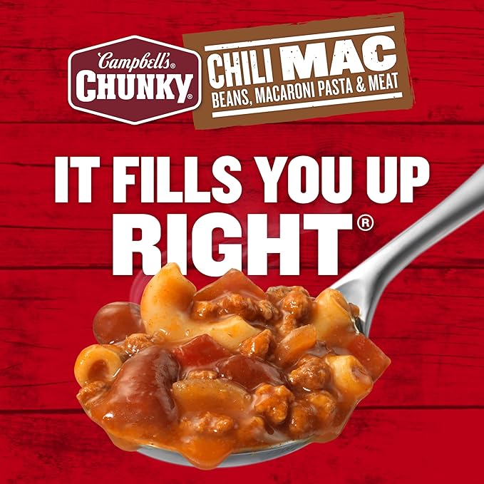 Campbell?™s Chunky Chili Mac Soup, 18.8 oz Can (12 Pack)