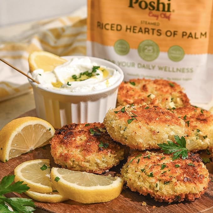 POSHI Riced Heart Of Palm | All Natural, Fully Cooked, Ready to Eat, Non-GMO, Low Calorie + Carb