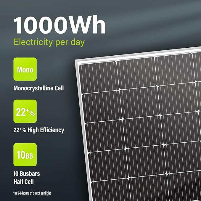 Newpowa 10BB Cell 200W Monocrystalline 200 Watt 12V Solar Panel High Efficiency Mono Module RV