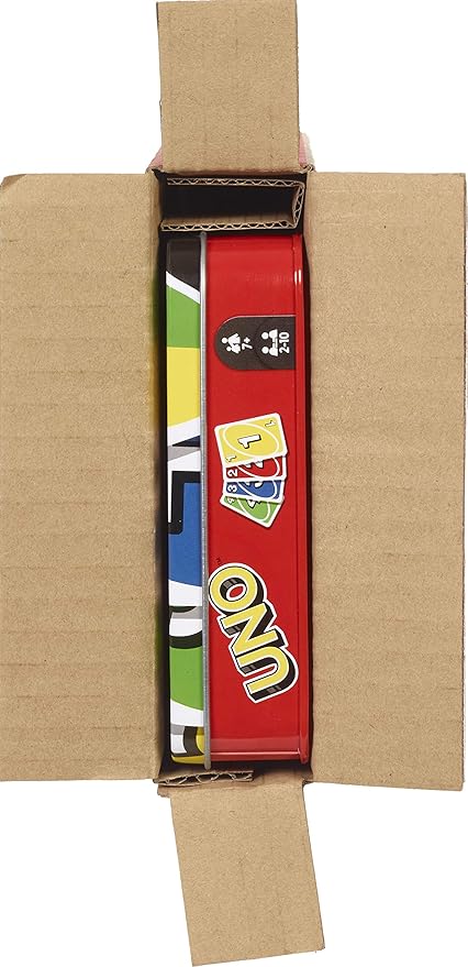 Mattel Games UNO Card Game in a Collectible Storage Tin for Kids, Adults, Families, Parties &