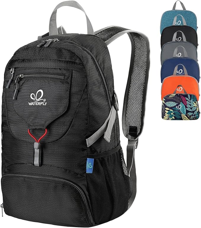 WATERFLY Small Lightweight Packable Backpack: 20l Ultra Light Foldable Travel Hiking Camping