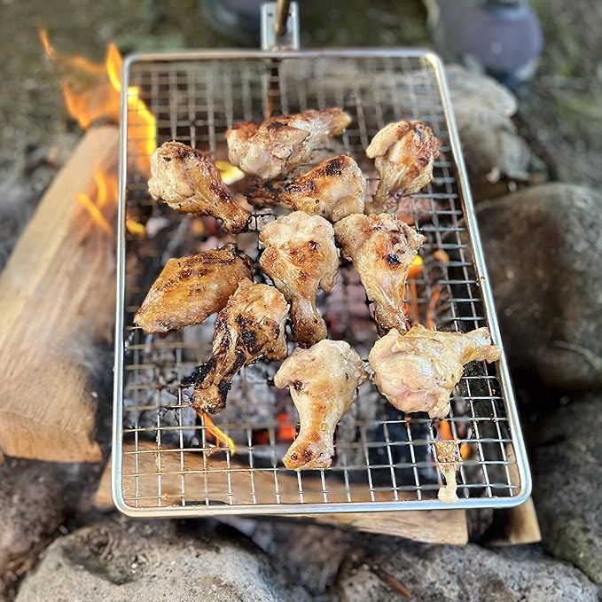 Campfire Grill ??Small, Lightweight 304 Stainless Steel Cooking Grate for Camping, Hiking