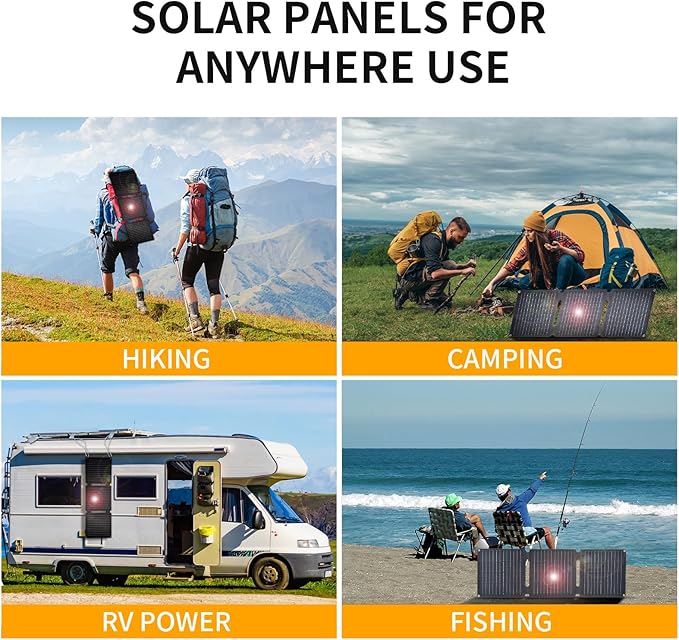 30W Portable Solar Panel,Foldable Solar Panels Charger for Camping Hiking Outdoor,IP65 ETFE