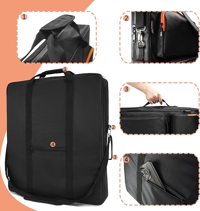 Solar Panel Storage Bag Compatible with 2 Jackery 200W, Padded Portable Solar Panel Travel Bag