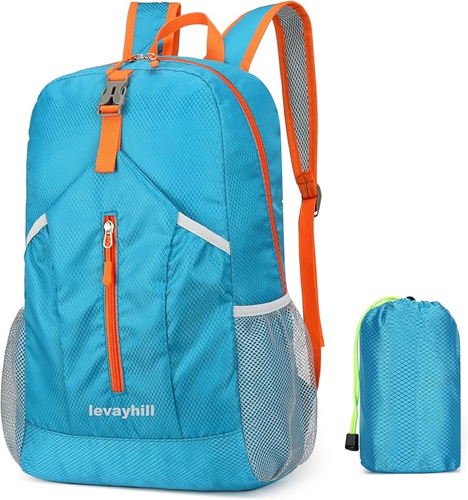 25L Foldable Hiking Backpack Lightweight Packable Basic-Daypack Collapsible Bag Water-Resistant