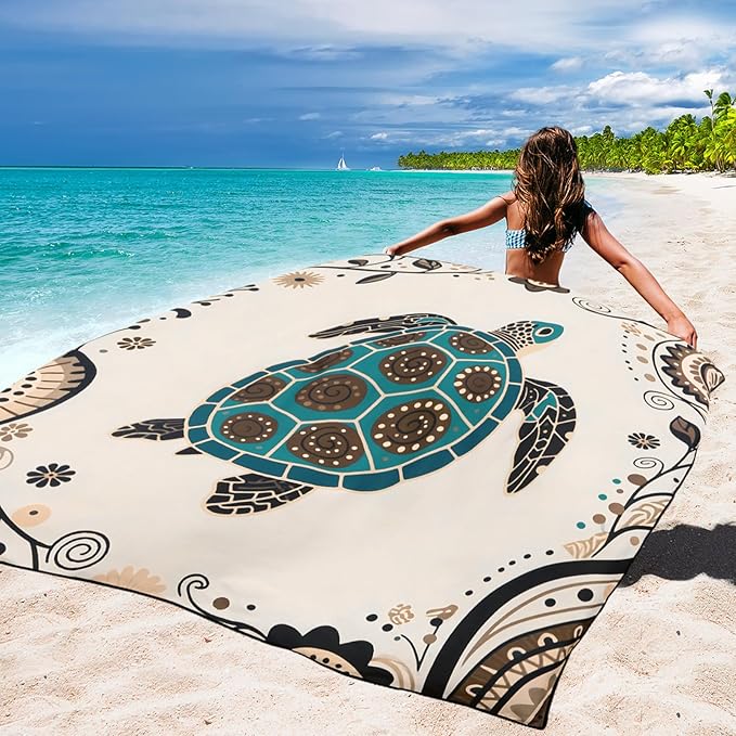 Beach Blanket Waterproof Sandproof Beach Mat 79" X 83"/10'x9'for 2-8 Adults Quick Drying Outdoor