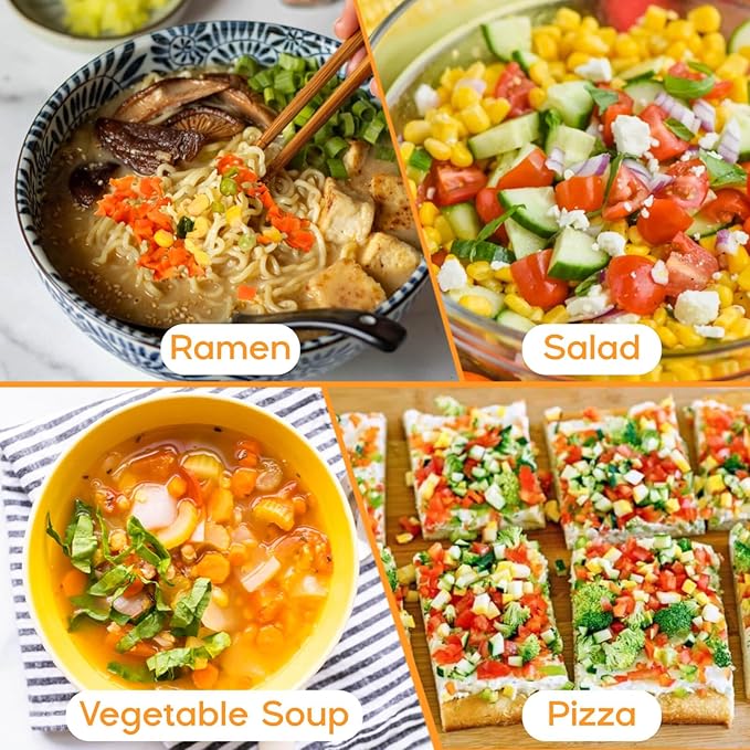16OZ Dehydrated Freeze Dried Vegetables - 100% Natural Large Packaging Ramen Toppings, 6 Mixed