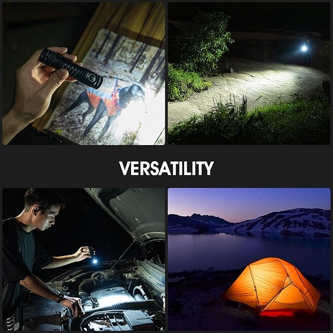 S10Pro Pocket LED Rechargeable Flashlights, Bright Flashlight 2500 High Lumen, Small Tactical