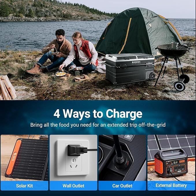 BODEGACOOLER 12 Volt Car Refrigerator, RV Car Fridge Dual Zone APP Control, Portable Freezer,121