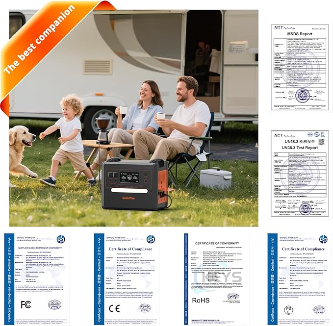 SolarPlay 2500W Portable Power Station 2304Wh(Peak 4800W), Power Station with 400W Solar Panel