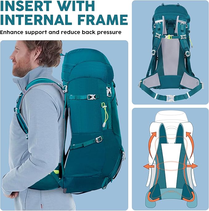 N NEVO RHINO Internal Frame Hiking Backpack 50/60/65/70/80L, Mountain Climbing Camping Backpack