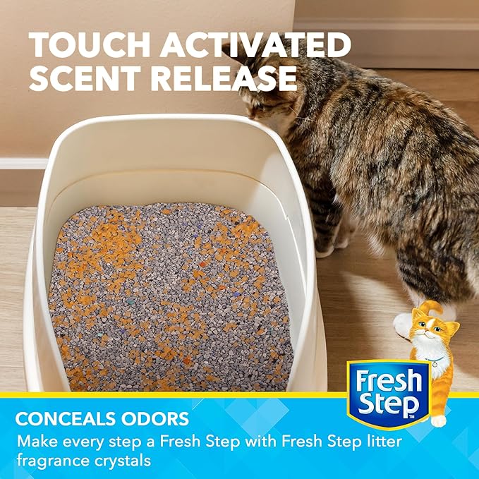 Fresh Step Cat Litter Crystals in Tropical Summer Breeze Scent - Cat Litter Box Deodorizer