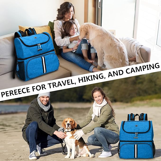 BAGLHER Pet Travel Bag, Double-Layer Pet Supplies Backpack (for All Pet Travel Supplies), Pet