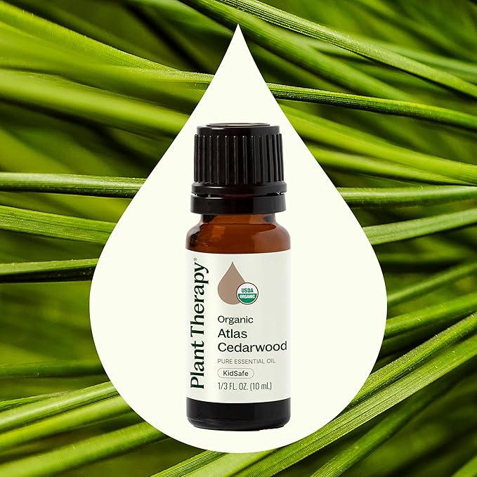 Plant Therapy Organic Atlas Cedarwood Essential Oil 100% Pure, USDA Certified Organic, Undiluted