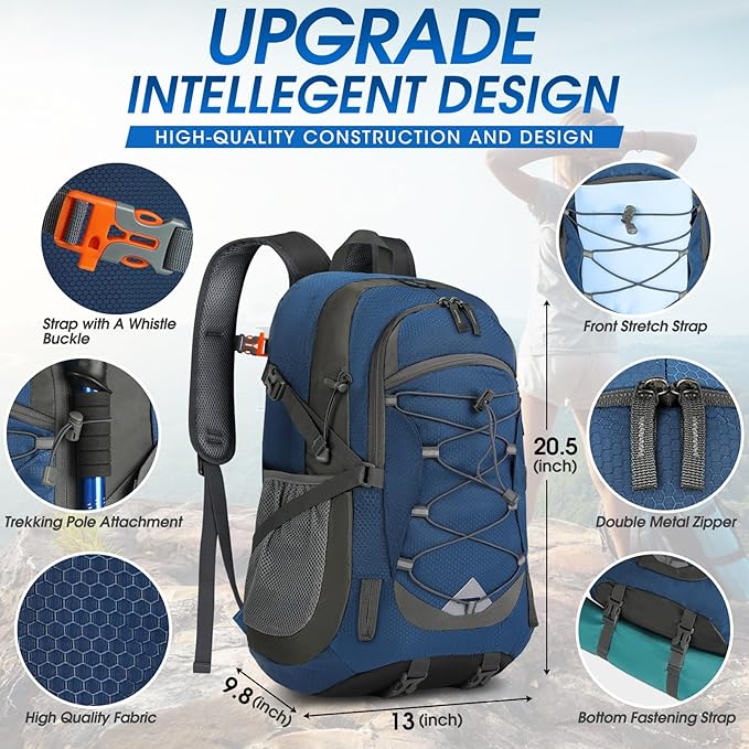 IGOLUMON Hiking Backpack 40L Packable Lightweight Camping Backpack Men Women Waterproof Hiking