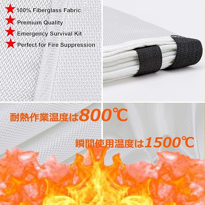 TONYKO 3.9 x 3.9ft Fiberglass Fire Blanket for Emergency Surival, Flame Retardant Protection and
