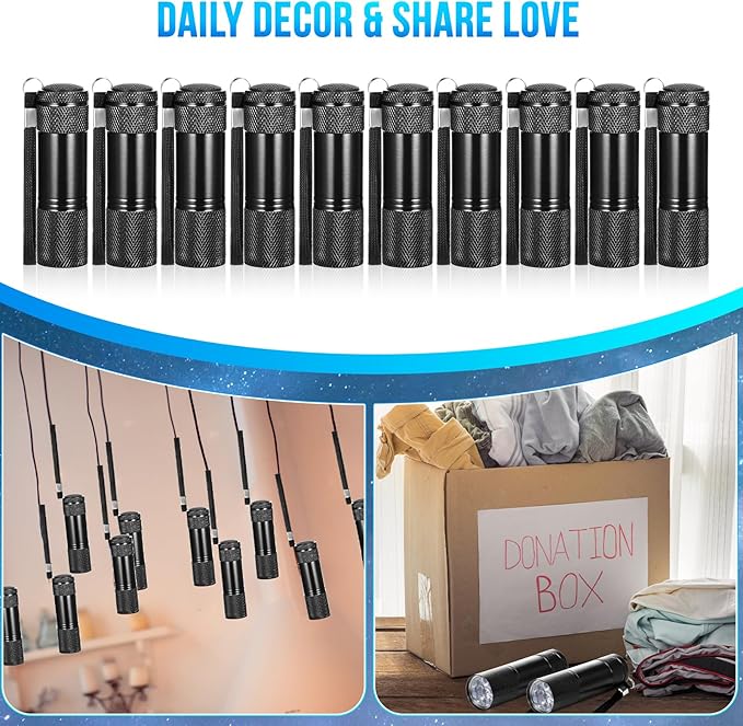 VIHOSE 100 Pcs Mini Flashlights Bulk, Bright Flashlights Set, Aluminum LED Handheld Torches for